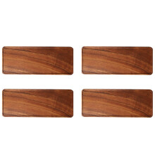 4X Acacia Wooden Tray, Solid Wood Wooden Afternoon Tea Tray, Fruit Tray, Coffee Shop Simple Snack Tray