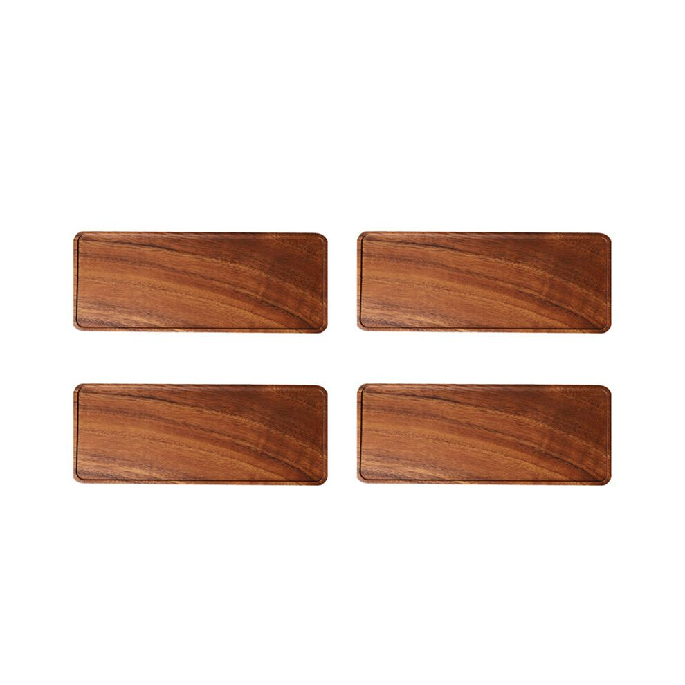 Brecantia 4X Acacia Wooden Tray, Solid Wood Wooden Afternoon Tea Tray, Fruit Tray, Coffee Shop Simple Snack Tray
