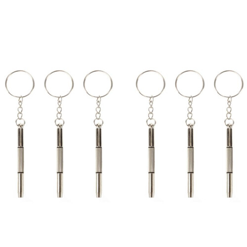2X  Screwdriver 3 in 1 Phillips Flat Nut Hexagonal Hollow Keychain Sunglasses
