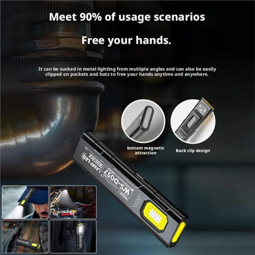 LED Keychain Flashlight Rechargeable 550LM Portable  Torch Pocket Lantern Flood Work Light Magnet for Emergency 2