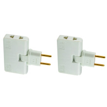 2X Rotate EU Plug Converter 3 in 1 Rotatable Outlet Extender 180 Degree Extension Plug Multi Plug Outlet Adapter