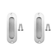 2X Rechteckige Gesicht Fix Flush Einbau-Schiebetuer Pull Handle Edelstahl