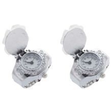 2X White  Round Dial Finger Ring Quartz Watch for Lady