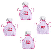 4X Childs Tablier de Chapeau de Chef pour Enfants Cuisson Cuisson Garçon Fille Chefs Junior Cadeau (Rose)