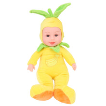 Gul banan elektrisk plysdukke, 40 cm, 3 sange