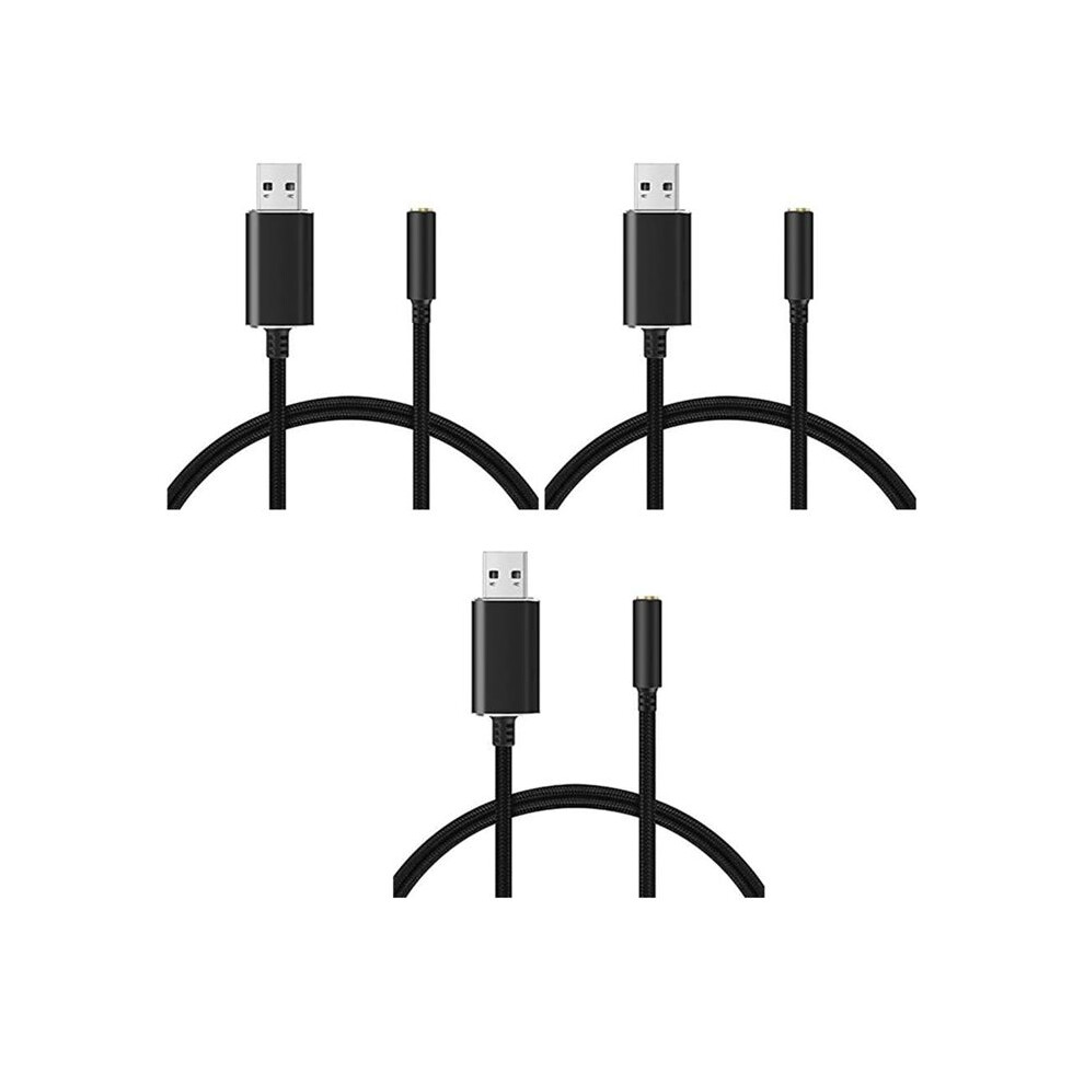 3X Usb To 3.5Mm Jack Audio Adapter With 3.5Mm Headphone And Microphone Jack For Windows, For For Ps4,For Pc/Laptops 4711483431361