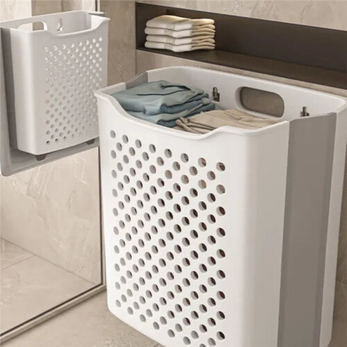 Large Capacity Wall-Mounted Laundry Basket with Portable Handle for Home Use Foldable Laundry Basket 1