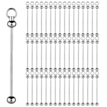 150Pcs Blank Beadable Keychain Bars,Metal DIY Bead Keychain Bar Charms Eady Detachable Key Chain Making Accessories