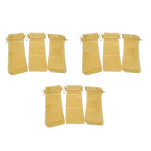 Bolsa de Vino de Organza de Embalaje, Bolsa de Regalo de Botella de Malla Transparente, Cubierta de Vino con Vestido de Cordón de Navidad (Dorado, 90