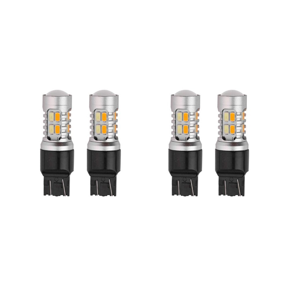 4Pcs T20 7443 W21/5W 5630 Bulbs Dual Color Led Bulb Canbus Car Turn Signal Lamp 6033075416395