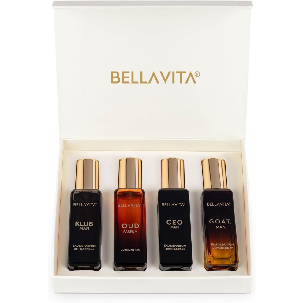 Men's Perfume Gift Set with Four Distinct Fragrances, LongLasting Woody Citrus Scents, Ideal Father's Day Gift
