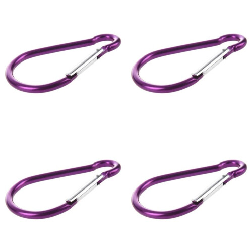 4X Mosqueton Gancho de Aluminio Forma-D  Bicolor para Excursionismo Campamento