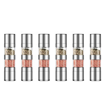 6X 2 in 1 Salt and Pepper Grinder Set,Stainless Steel Salt Grinder with Adjustable Ceramic Rotor