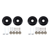 2X Kit di Sostituzione Ruote Valigia Bagagli 60X18mm Cuscinetti Ecologici PU Cuscinetti in Acciaio Al Carbonio Valigia di Riparazione Nero