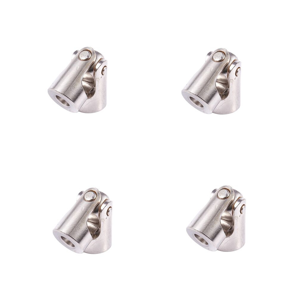 4X Rc Model Ship Rotatable Universal Joint Joint Connection 4Mm To 3Mm Silver 6033113275595