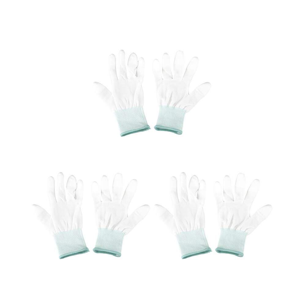 3 Pair Esd Pc Computer Working Anti-Skid Anti Skid Anti-Static White Gloves New 6032398819418