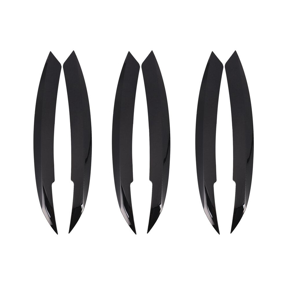 6X Car Headlights Eyebrow Eyelids Sticker For Mk6 Car Black 6033231072007