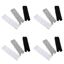 12 Pairs Japanese Kimono Flip Flop Sandal Split Toe Tabi Geta Zori Socks White+Black+Grey