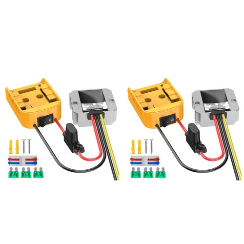 2X for  DCB Series 18V/20V Lithium Battery Adapter + - Step-Down Device(12v,10A,120W)with Fuse