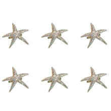 48 Pack Crystal Starfish Napkin Rings,Rhinestone Napkin Ring Napkin Holders for Wedding Party, Beach Table Decor