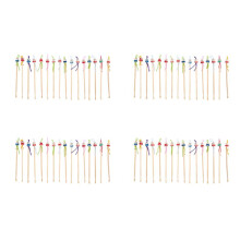 64Pcs Sortiert Farbe China Puppe Top Holz Ohrenschmalz Schaufel Ohrloeffel
