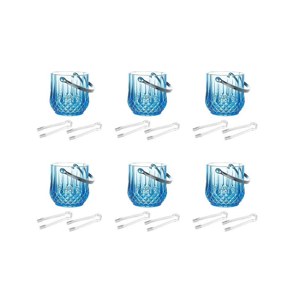 6X Ice Bucket Plastic Ice Bucket With Handle Acrylic Transparent Champagne Beer Wine Ice Bucket For Home - 4713236259567