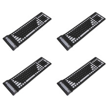 4X Tragbare Flexible Roll Wasserdichte Waschbare Weiche Silikon Wireless Tastatur mit USB-Empfaenger fuer PC Tablet Laptop Computer