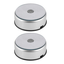 2X Display Turntable Base for Crystals Glass Art,4inch 7 LED 7 Colored Rotating Crystal Display Base Stand US Plug