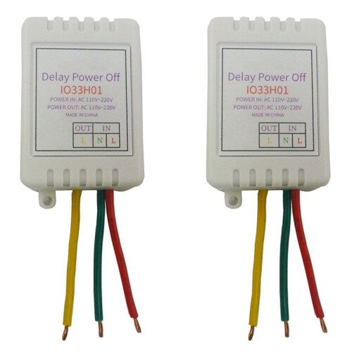 2X 1-480Min Timer Adjustable Disconnect Delay Controller AC110V 220V Power- Delay OFF Relay  7A Voltage Output B