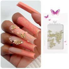20 Pieces 3D Alloy Butterfly Wing Nail Charms for Women, Durable Metal Decorations for Acrylic and Gel Nails