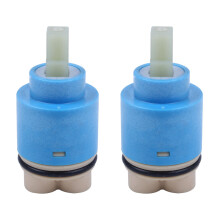 2X Blau Elfenbeinfarbig Kunststoff 35mm Durchmesser Wasserhahn Wasserhahn Patrone Ventil