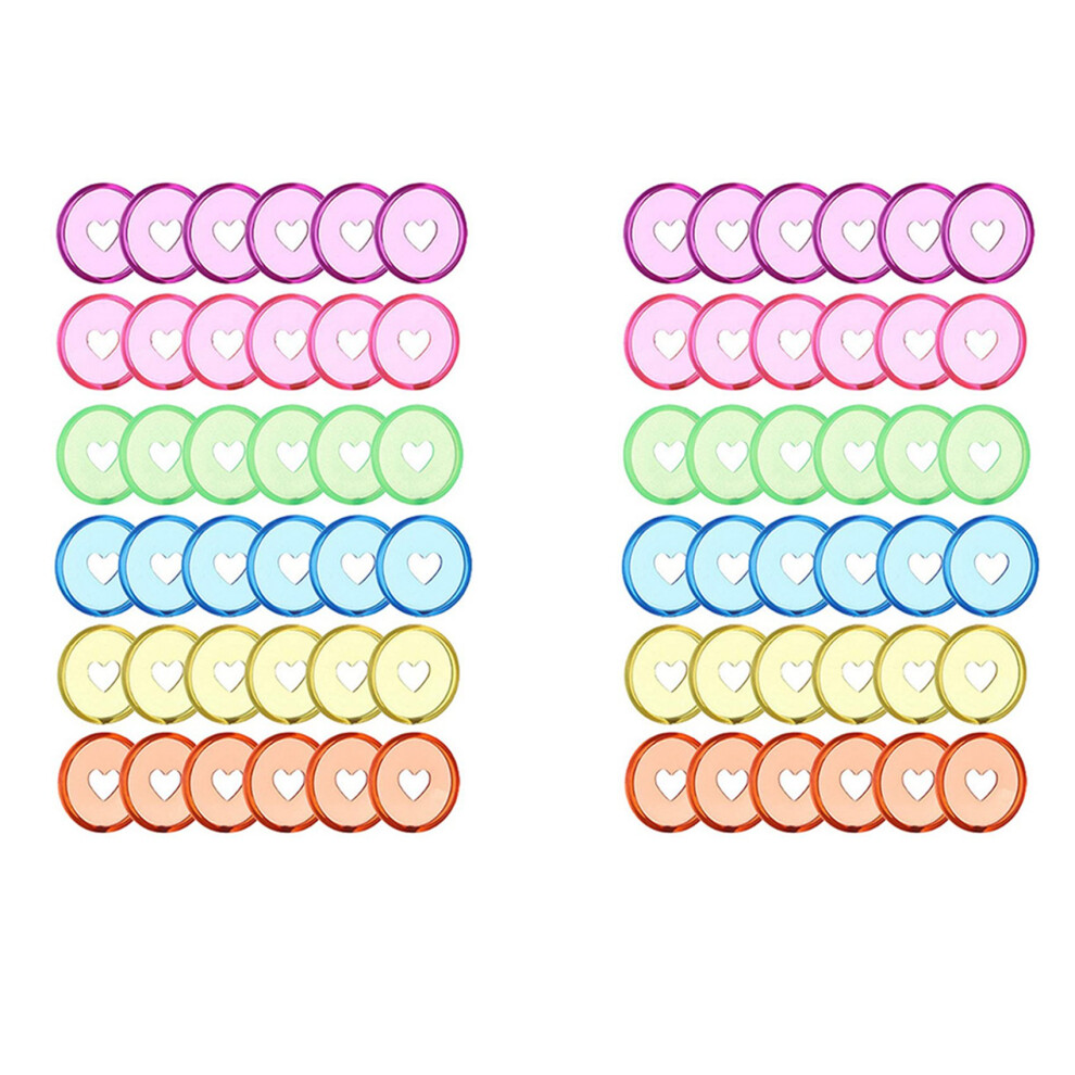 120 Pcs 24Mm Plastic Book Binding Discs, Discbound Expansion Discs, Heart Binder Rings Mushroom Hole For Diy Notebooks 4713541438794