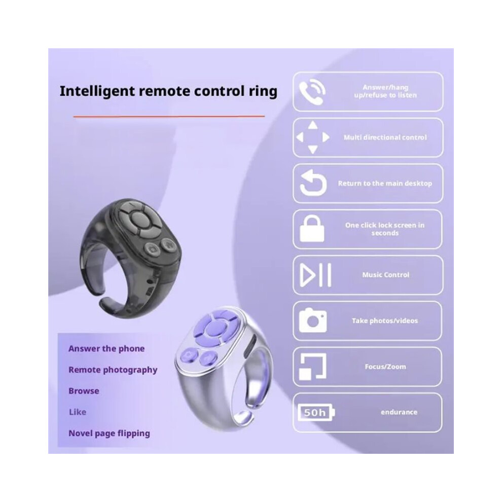 Ring Remote Control Is Suitable For Page Turning Roller, Camera Shutter, For Ios For Android Phones A 6031444432755