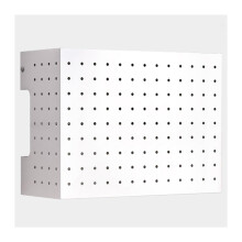 Heavy Duty Carbon Steel Pegboard Organizer, Wall Mounted Metal Panel with 4 Hooks, RustResistant Shield for Kitchen Garage Workshop White 40x17x30CM