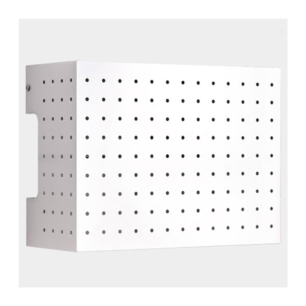 Heavy Duty Carbon Steel Pegboard Organizer, Wall Mounted Metal Panel With 4 Hooks, Rustresistant Shield For Kitchen Garage Workshop White 40X17x30cm 9351714417242