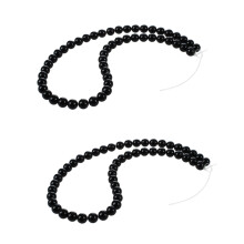 2X Rond Noir Onyx Precieuses Laches Perles de Pierres Semi-Precieuses 8mm