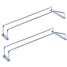 2X Porte-Verres Ă Vin En Verre Avec Porte-Cintres et Vis (Argent)