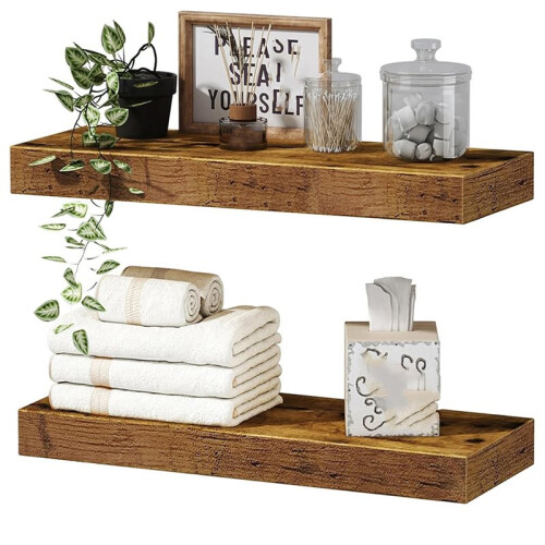 Wall-Mounted Floating Shelf, White Textured Wall Shelf, Single-Panel Mounting Shelf, Wall-Mounted Storage Rack B 1