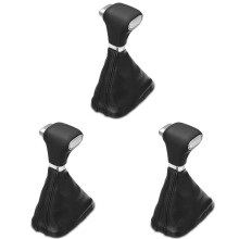 3X Car AT Car Gear Shift Knob Gaitor Shifter Lever Gear Stick Knob Leather Cover for Bora