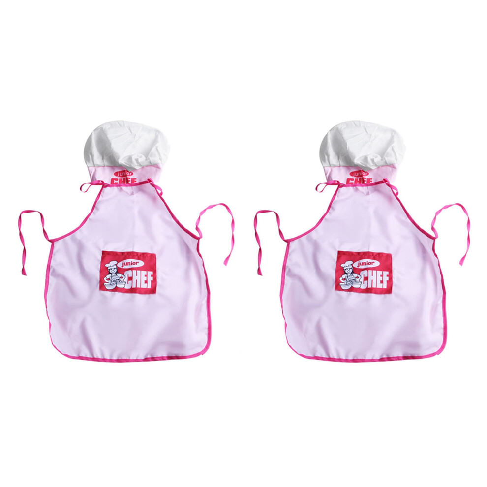 2X Childs Kids Chef Hat Apron Cooking Baking Boy Girl Chefs Junior Gift ()