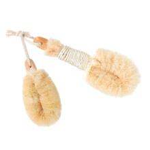 2Pcs Natural Sisal Body Scrub Brush Set with Ergonomic Grip for Deep Exfoliation and Smooth Skin