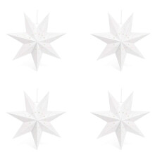4X Hanging Paper 7 Pointed Star Lantern, Christmas Hanging Star Decorations for Christmas Wedding Birthday Decoration