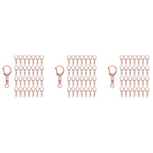 150 Stuks Rose Gouden Sleutelhanger, Lente Snap Sleutelhanger met Ketting en Ringetjes, DIY Sleutelhanger Onderdelen voor Opknoping Gesp