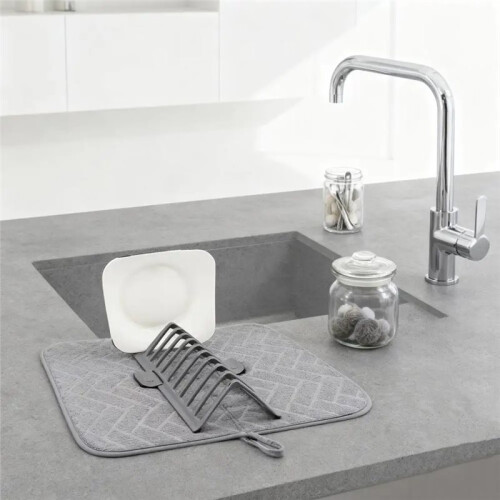 Super Absorbent Dish Drying Mat with Stackable Shelf for Efficient Kitchen Organization 1