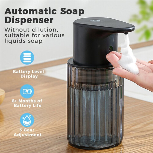 300ml Automatic Foam Soap Dispenser Rechargeable Foam Soap Dispenser Touchless Hand for Bathroom Kitchen A 1