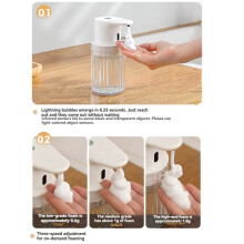 Distributore Automatico di Sapone In Schiuma da 300 Ml, Ricaricabile, Senza Contatto, per Bagno e Cucina A