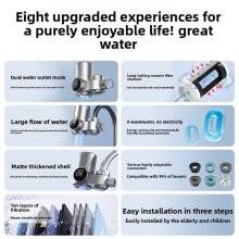 Faucet Water Filter, Anti-Scale Kitchen Bathroom Tap Water Purifier for Clean Drinking Water and Easy Installation