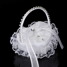 Wedding Ring Pillow Box Cloth White11x10cm