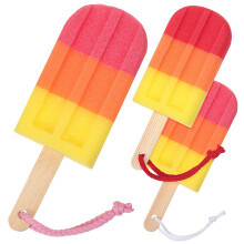 Ice Cream Shape Bath Sponge Set for Gentle Exfoliation and Soft Shower Body Scrubbing 3 Pack