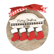 Red Wooden Christmas Ornament8x8cm